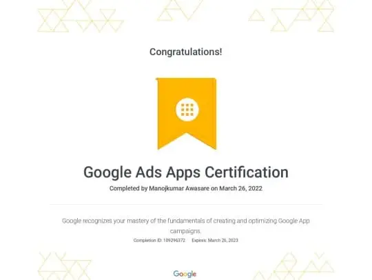 Google Ads Mobile Apps Certification