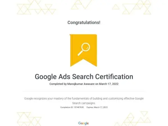 Google Ads Search Certification